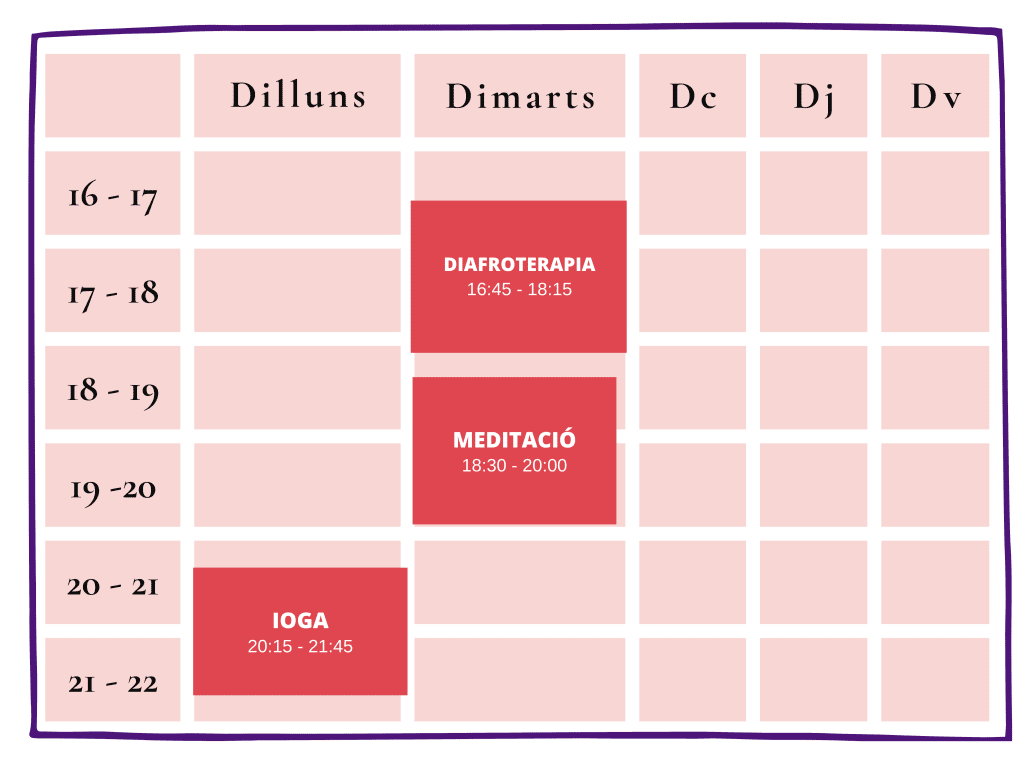 calendari de les activitats a gestiona't autonomia emocional