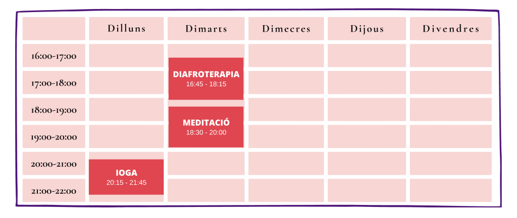 calendari de les activitats a gestiona't autonomia emocional